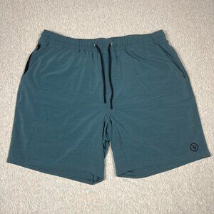 Vuori Elevate Kore Shorts Mens Green 7" Inseam Lined Athletic Gym Size 2XL V382